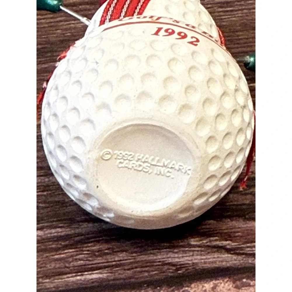 Golf's a Ball Snowman Golfer W/ Club Arms ~Hallmark Christmas Ornament 1992